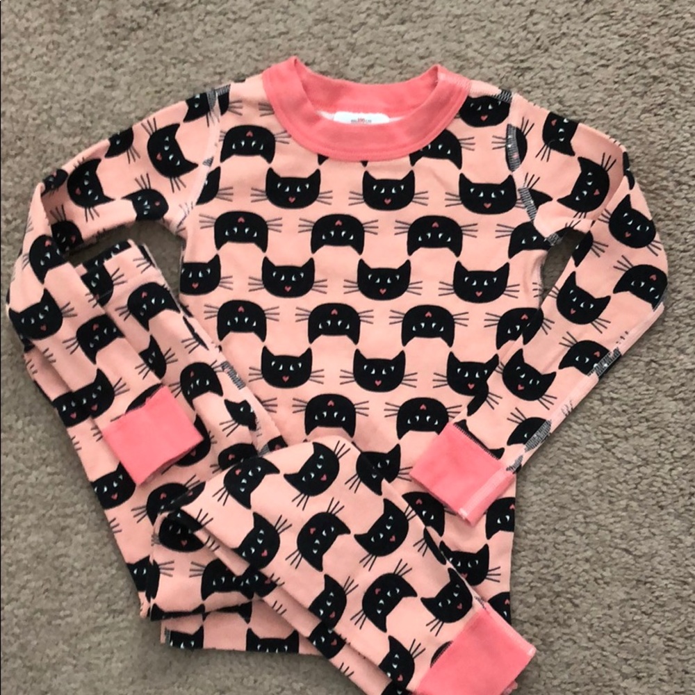 Hanna Andersson Pink Cat Pajamas (Size 100/4T)